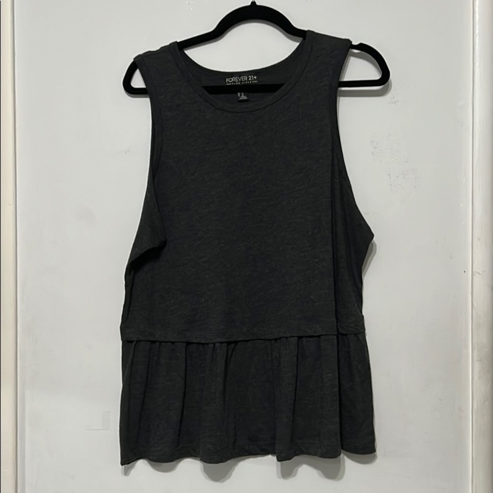 Forever 21 peplum tank top | dark grey | 1x